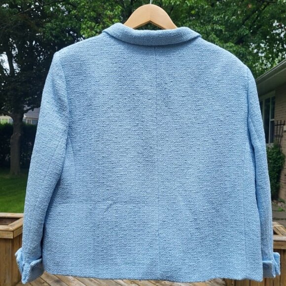 NWT Zara Tweed Textured Women's Blazer Jacket Blue Size XXL - Picture 6 of 14